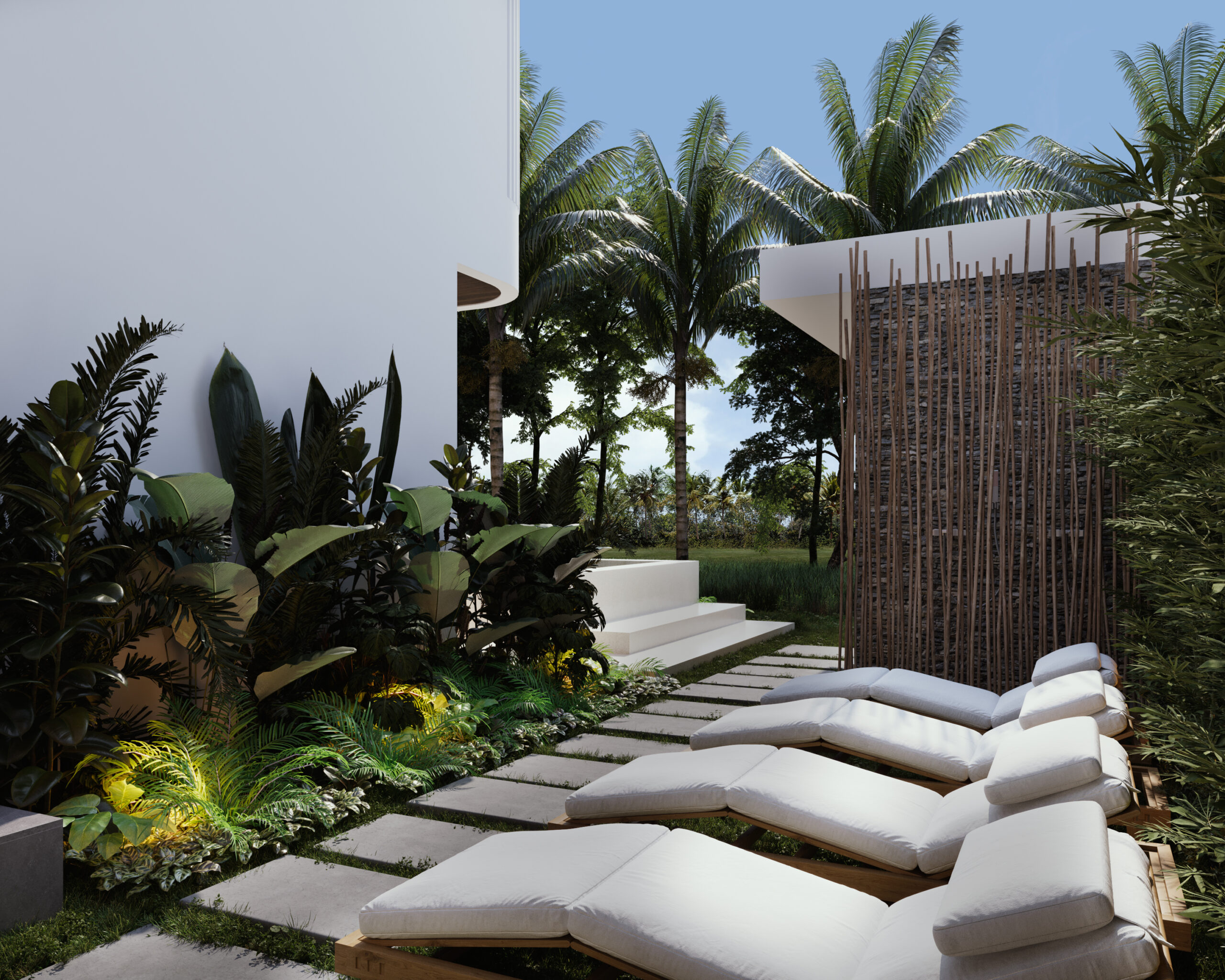 Sonnenliegenbereich seitlich Liva 2.0 - Bali Immobilien